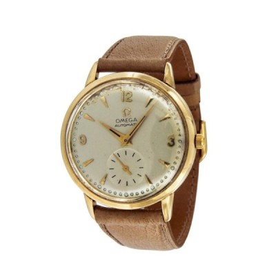 Omega Brown/Gold Vintage 14k Yellow 32mm