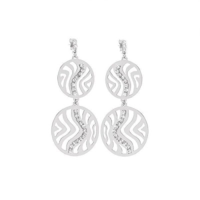 STROILI Italian Jewels Kalahari Rhodium-Plated Metal Drop Earrings With Crystals