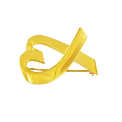 Tiffany & Co. 18k Yellow Gold Open Heart Brooch by Paloma Picasso