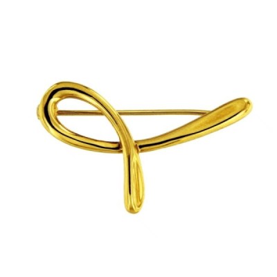 Tiffany & Co. Gold Rare Elsa Peretti Letter Brooch Pin