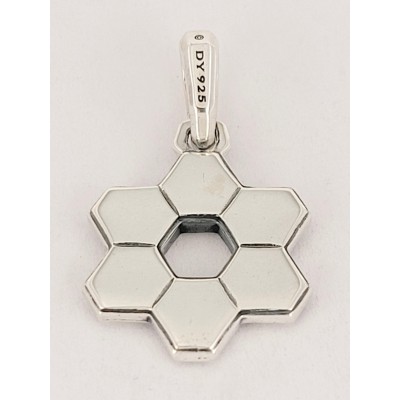 Deco Star of David Pendant Sterling Silver with Blue Sapphire Diamonds