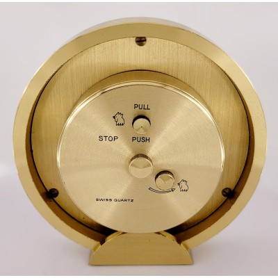 Vintage Tiffany& co Round Brass Quartz Alarm 3.5''