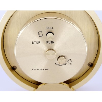 Vintage Tiffany& co Round Brass Quartz Alarm 3.5''