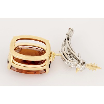 TIFFANY & CO. SCHLUMBERGER PLATINUM & 18K YELLOW GOLD MADEIRA CITRINE BROOCH
