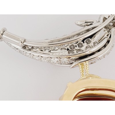 TIFFANY & CO. SCHLUMBERGER PLATINUM & 18K YELLOW GOLD MADEIRA CITRINE BROOCH