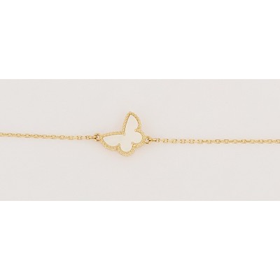 Van-Cleef Arpels Sweet Alhambra butterfly bracelet 18K Yellow Gold Mother-of-Pearl