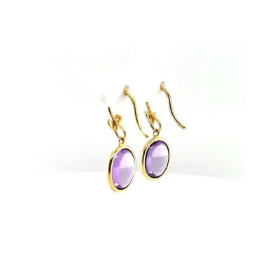 Tiffany & Co. 18k Yellow Gold Paloma Picasso Olive Leaf Amethyst Drop Earrings