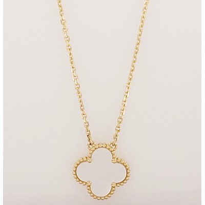 Van Cleef & Arpels Mother of pearl  Pendant Chain 18K Yellow Gold