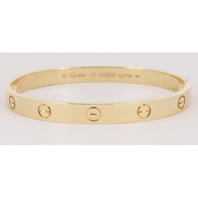 CARTIER 18K Yellow Gold LOVE Bracelet 17
